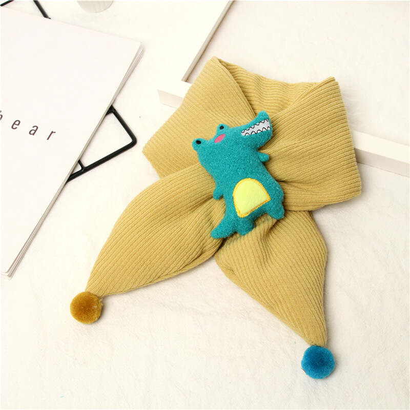 Winter cute Children Scarf Boy Girls Scarves Baby cotton Fur Collar Scarf cartoon Neck Warmers neckerchief