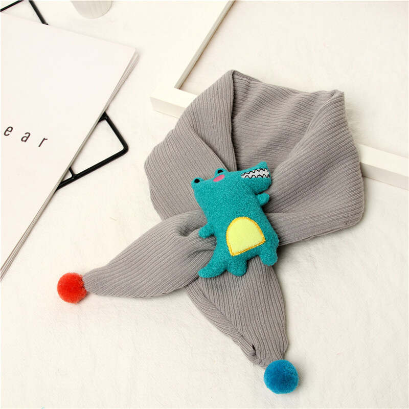 Winter cute Children Scarf Boy Girls Scarves Baby cotton Fur Collar Scarf cartoon Neck Warmers neckerchief