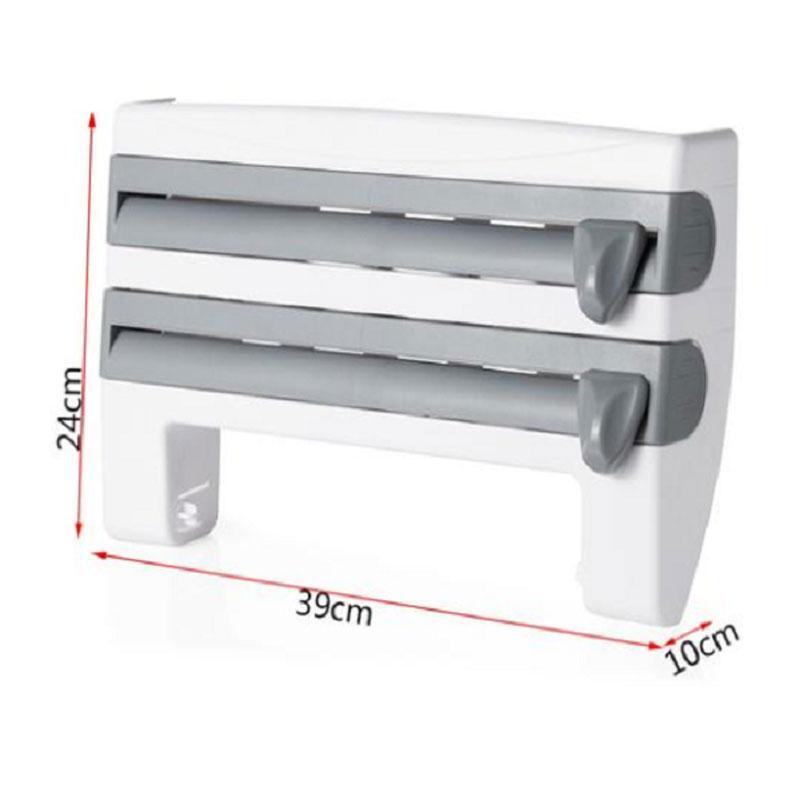 BREEZYLIVE 4 in 1 Kitchen Plastic Wrap and Foil Dispenser with Spice Rack