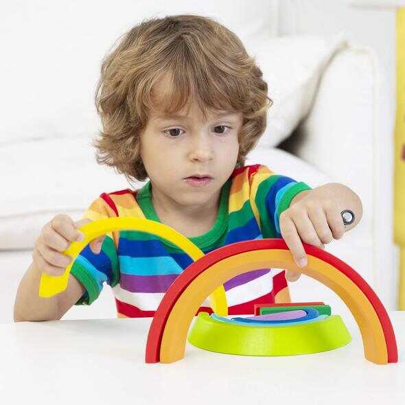 Wooden block rainbow kids children building blocks wooden toys baby early learning montessori educational(BUY 2 FREE SHIPPING)