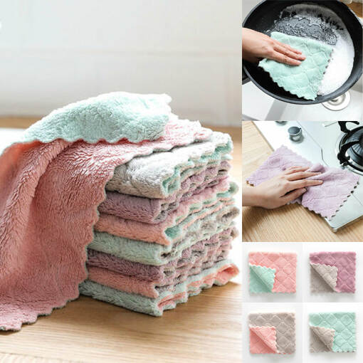 لياف دقيقة ذات قدرة كبيرة على الامتصاص المطبخ طبق القماش المنزلية تنظيف منشفة مجموعة ماصة خرقة منشفة للأطباق