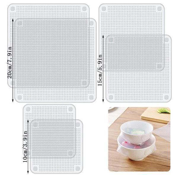 BREEZYLIVE Reusable Stretchable Eco Silicone Food Wrap Bowl Cover