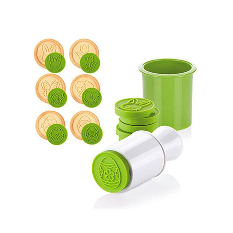 BREEZYLIVE 6 Pcs Cute Cartoon Cookie Stamps Biscuit Baking Mould Set