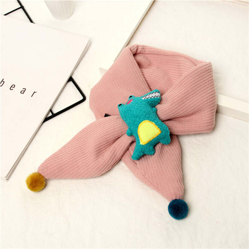 Winter cute Children Scarf Boy Girls Scarves Baby cotton Fur Collar Scarf cartoon Neck Warmers neckerchief