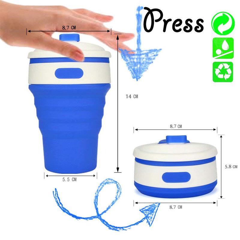 BREEZYLIVE 350ml Collapsible Telescopic Insulating Silicone Coffee Cup