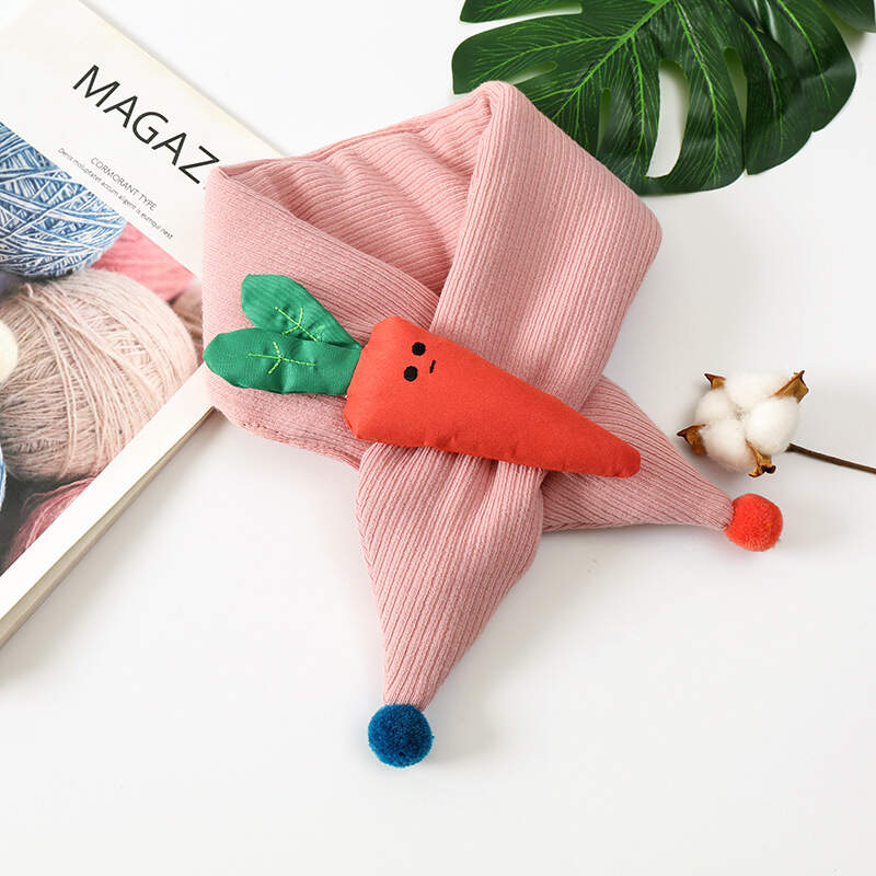 Winter cute Children Scarf Boy Girls Scarves Baby cotton Fur Collar Scarf cartoon Neck Warmers neckerchief